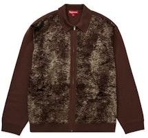 Supreme Faux Fur Zip Up Cardigan Brown Supreme Faux Fur Zip Up Cardigan Brown