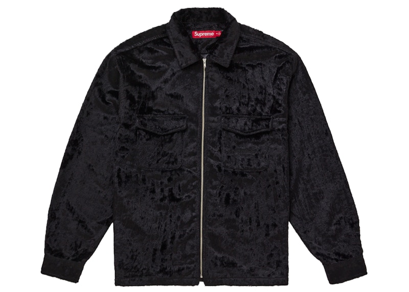 Supreme Faux Fur Zip Up Shirt Black