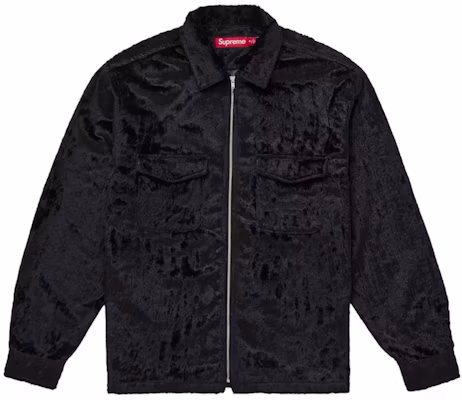 Supreme Faux Fur Zip Up Shirt Black Buy Supreme Faux Fur Zip Up Shirt Black
