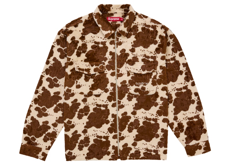 Supreme Faux Fur Zip Up Shirt Cow