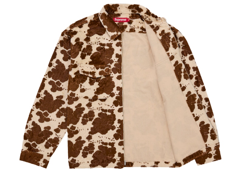 Order Supreme Faux Fur Zip Up Shirt Cow