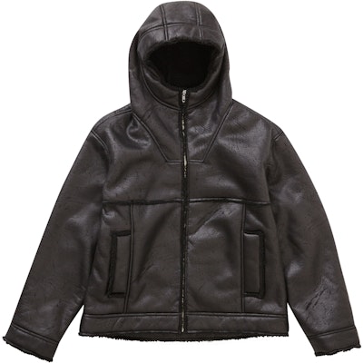Supreme Faux Shearling Hooded Jacket (SS23) Black