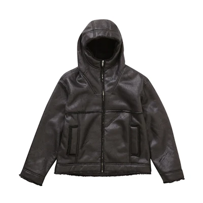 Supreme Faux Shearling Hooded Jacket (SS23) Black