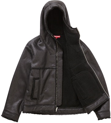 Supreme Faux Shearling Hooded Jacket (SS23) Black - Novelship