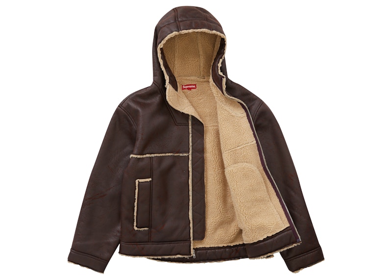 Supreme Faux Shearling Hooded Jacket (SS23) Brick 圖 2