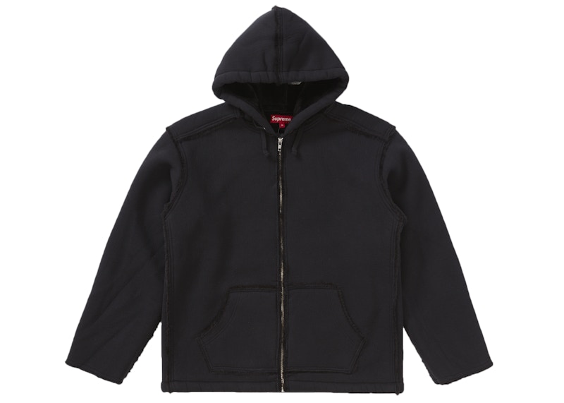 Order Chaqueta Negra con Capucha Supreme de Piel Sintética Tipo Shearling