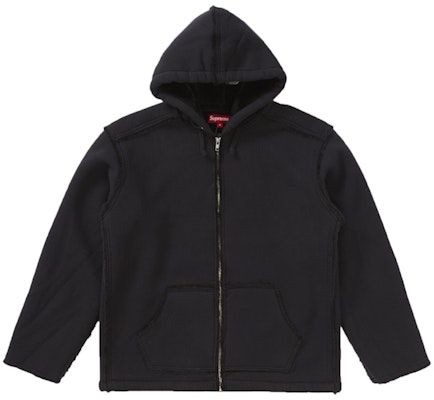 Chaqueta Negra con Capucha Supreme de Piel Sintética Tipo Shearling Order Chaqueta Negra con Capucha Supreme de Piel Sintética Tipo Shearling