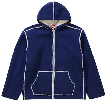 Supreme Faux Shearling Hooded Jacket Bright Navy Order Supreme Faux Shearling Hooded Jacket Bright Navy