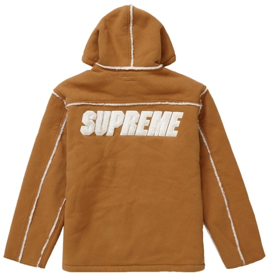 supreme-faux-shearling-hooded-jacket-tan