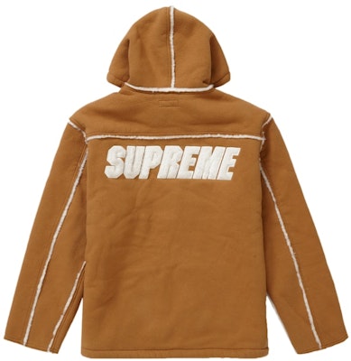 Supreme Faux Shearling Hooded Jacket Tan Buy Supreme Faux Shearling Hooded Jacket Tan