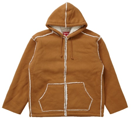 Supreme Faux Shearling Hooded Jacket Tan Order Supreme Faux Shearling Hooded Jacket Tan