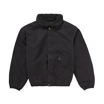 Supreme Faux Shearling Lined Bomber Jacket Black