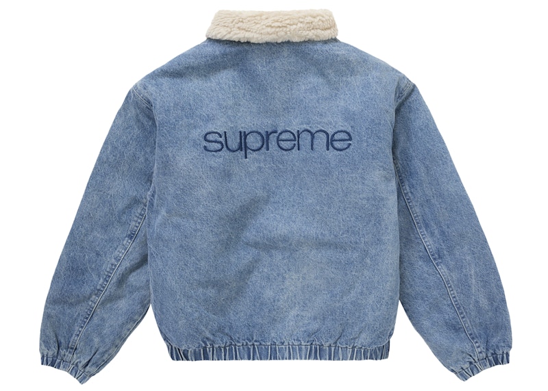 Lookbook Chaqueta Bomber Denim Supreme con Forro Interior de Pelo Sintético.