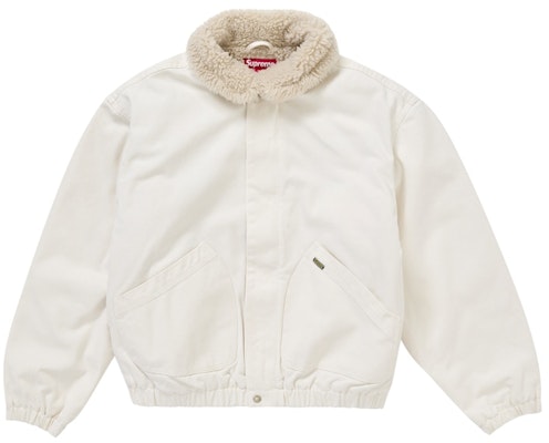 Supreme Jaket Bomber Putih Berbulu Faux Shearling Lined Buy Supreme Jaket Bomber Putih Berbulu Faux Shearling Lined