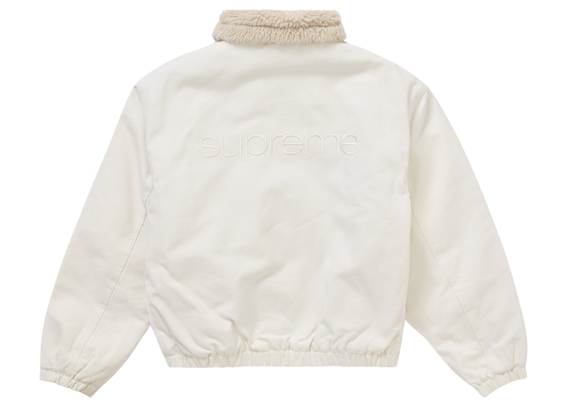 Lookbook Supreme Jaket Bomber Putih Berbulu Faux Shearling Lined