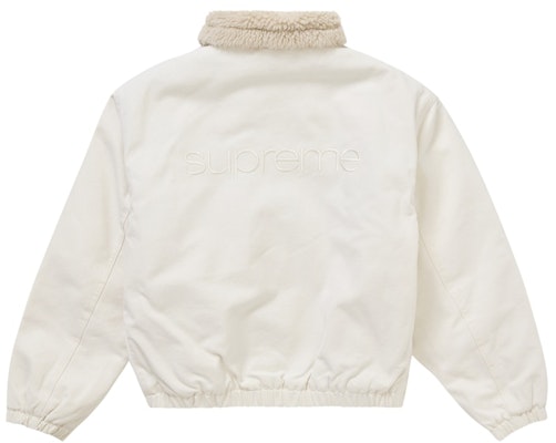 Supreme Jaket Bomber Putih Berbulu Faux Shearling Lined Lookbook Supreme Jaket Bomber Putih Berbulu Faux Shearling Lined