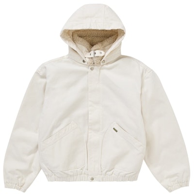 Supreme Jaket Bomber Putih Berbulu Faux Shearling Lined Shop Supreme Jaket Bomber Putih Berbulu Faux Shearling Lined