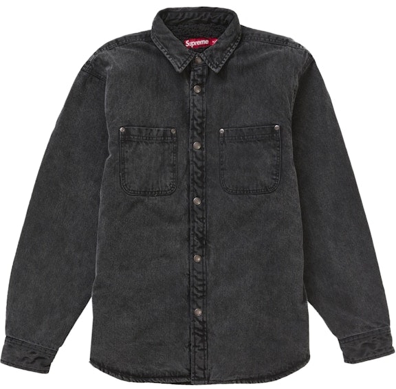 supreme-faux-shearling-lined-work-shirt-black-denim