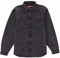 Supreme Faux Shearling Lined Work Shirt Black Denim Supreme Faux Shearling Lined Work Shirt Black Denim