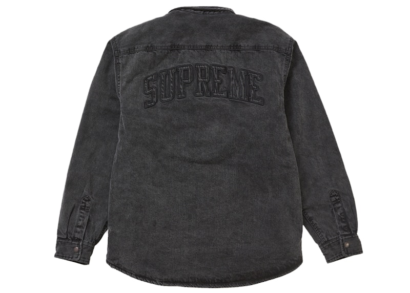 Lookbook 슈프림 페이크 시어링 안감 워크 셔츠 블랙 데님
