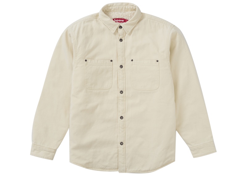 Supreme Faux Shearling Lined Work Shirt Natural