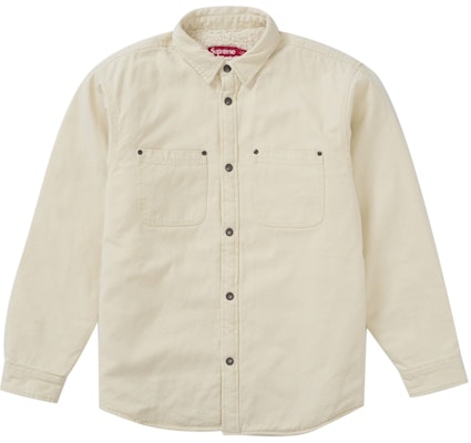 Supreme Kemeja Kerja Lined Faux Shearling Natural Buy Supreme Kemeja Kerja Lined Faux Shearling Natural
