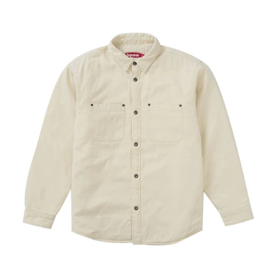 Supreme Faux Shearling Lined Work Shirt Natural