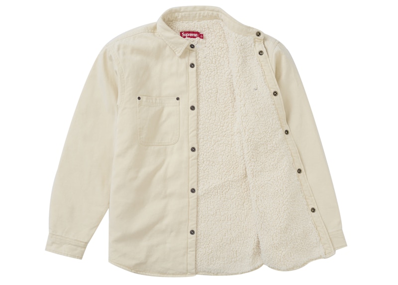 Order Supreme Kemeja Kerja Lined Faux Shearling Natural