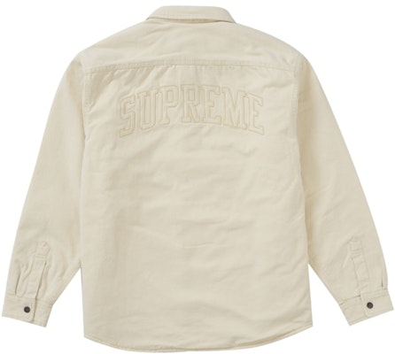 Supreme Kemeja Kerja Lined Faux Shearling Natural Lookbook Supreme Kemeja Kerja Lined Faux Shearling Natural
