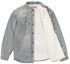Order Supreme Faux Shearling Lined Work Shirt Denim Indigo Basuh