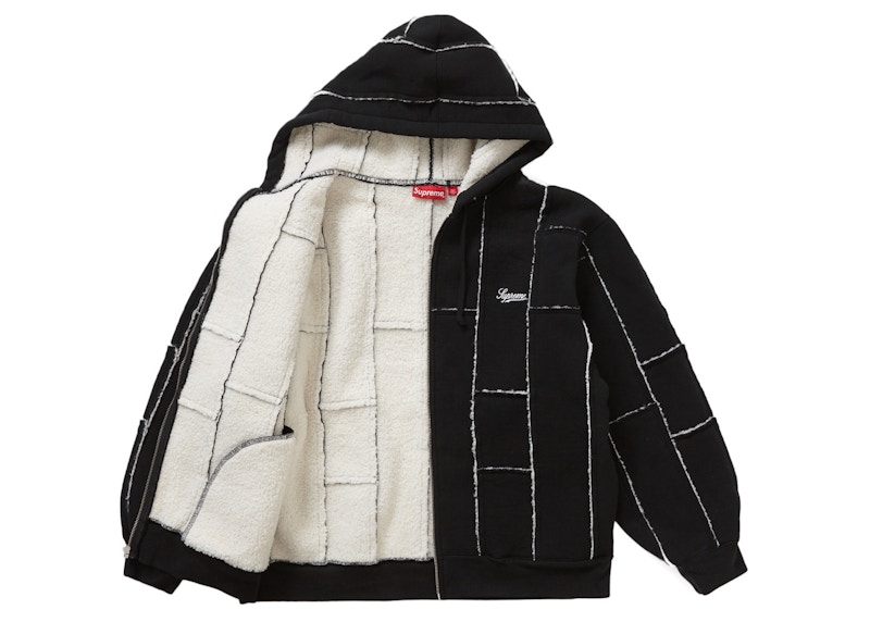 Supreme Faux Shearling Zip Up Hooded Sweatshirt Black 圖 2
