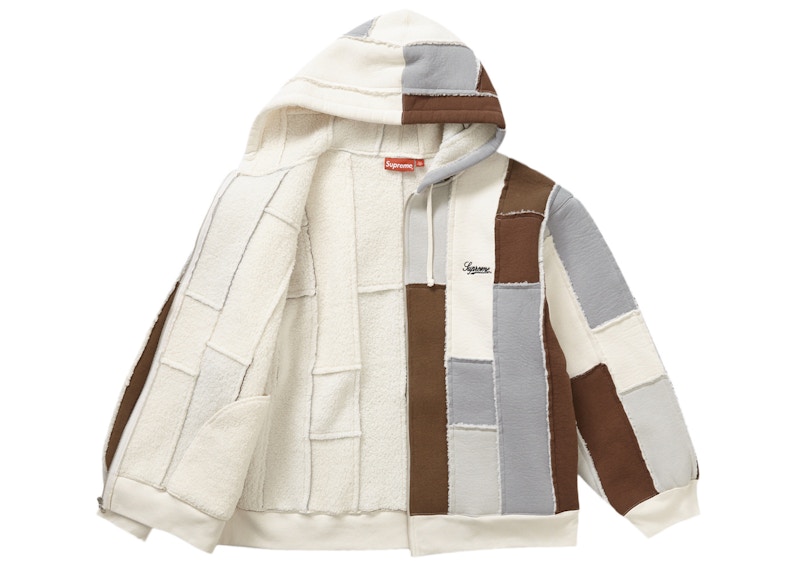 Supreme Faux Shearling Zip Up Hooded Sweatshirt Natural 圖 2