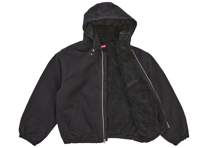 Order Supreme 仿羊羔绒内衬飞行夹克 (FW25) 黑色