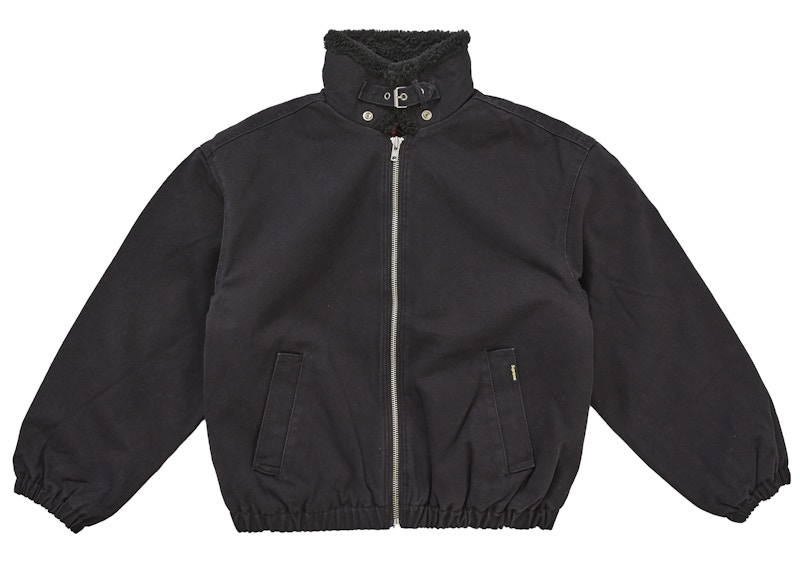 Shop Supreme 仿羊羔绒内衬飞行夹克 (FW25) 黑色
