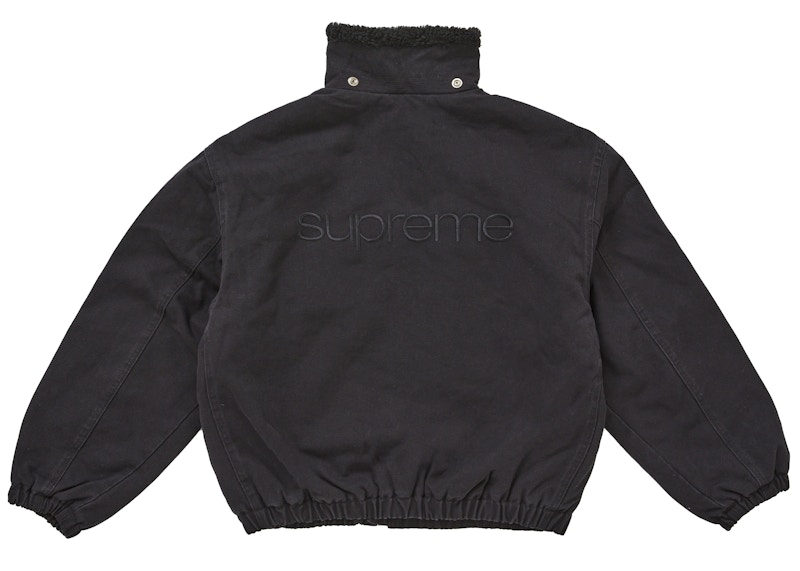 Purchase Supreme 仿羊羔绒内衬飞行夹克 (FW25) 黑色