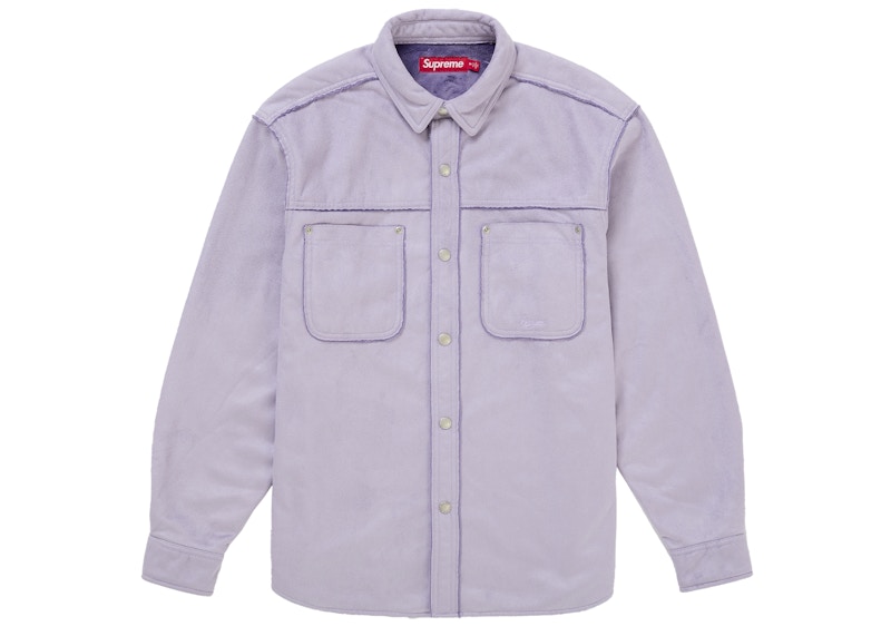 Supreme Faux Suede Snap Shirt Lilac