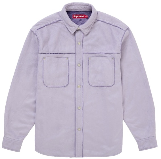 supreme-faux-suede-snap-shirt-lilac