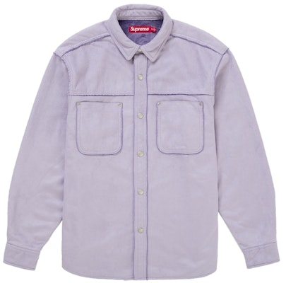 Supreme Faux Suede Snap Shirt Lilac Buy Supreme Faux Suede Snap Shirt Lilac