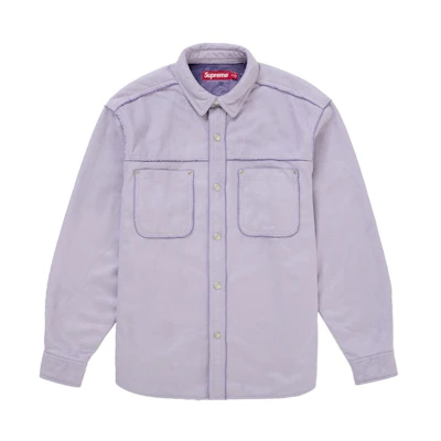 Supreme Faux Suede Snap Shirt Lilac