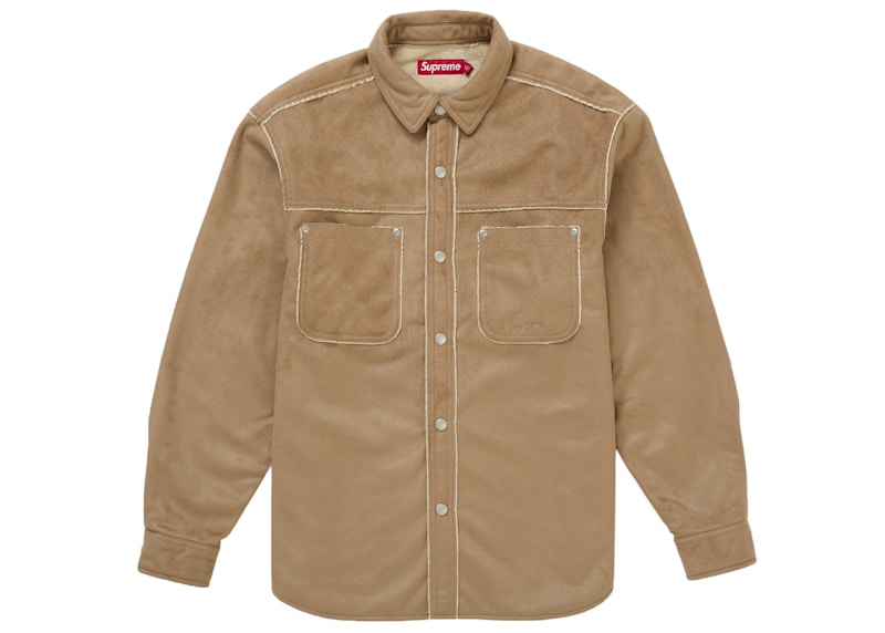Supreme Faux Suede Snap Shirt Tan