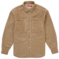 Supreme Faux Suede Snap Shirt Tan Supreme Faux Suede Snap Shirt Tan