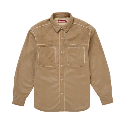 Supreme Faux Suede Snap Shirt Tan