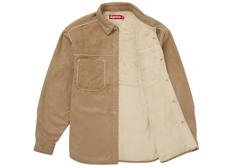 Order 슈프림 페이크 스웨이드 스냅 셔츠 탄