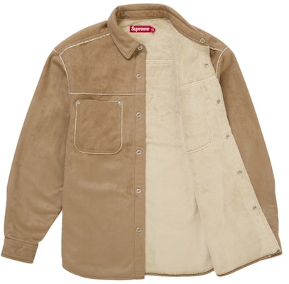 Supreme Faux Suede Snap Shirt Tan Order Supreme Faux Suede Snap Shirt Tan