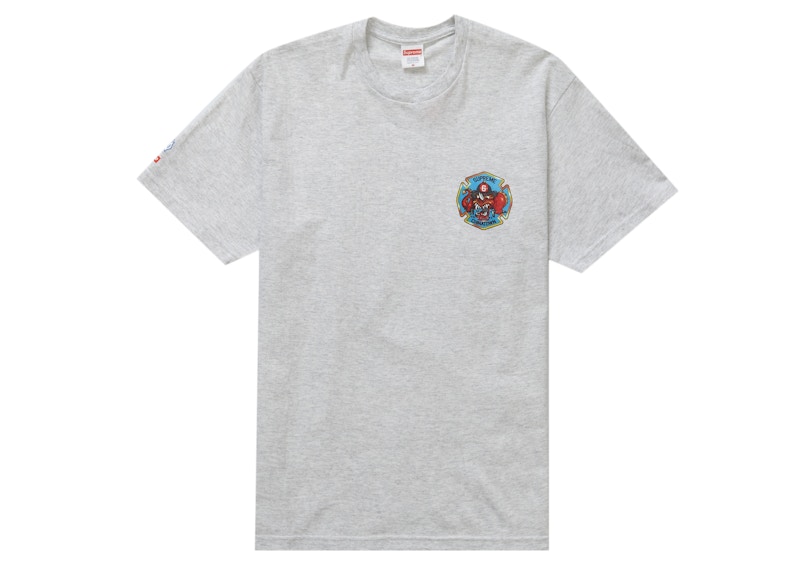 Supreme FDNY Engine 9 Tee Ash Grey