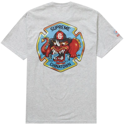 Supreme FDNY Engine 9 Tee Ash Grey Order Supreme FDNY Engine 9 Tee Ash Grey