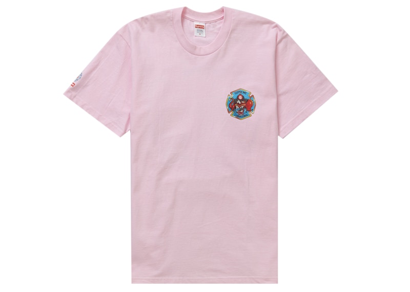 Supreme FDNY Engine 9 Tee Light Pink