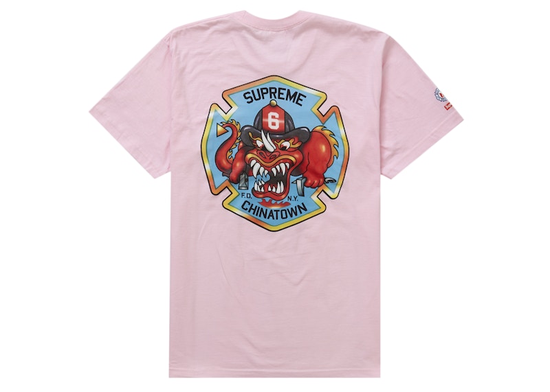 Supreme FDNY Engine 9 Tee Light Pink 圖 2