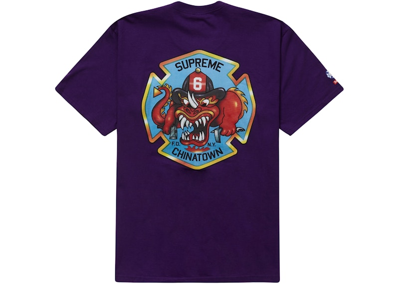 Supreme FDNY Engine 9 Tee Purple 圖 2