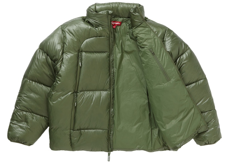 Shop シュプリーム 超軽量 ダウンジャケット (オリーブ)
